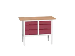 werkbank,HxBxD 830-930x1250x600mm,multiplexblad,uitrusting: 6lades
