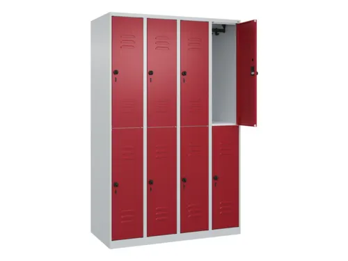 dubbeldekse locker,HxBxD 1850x1200x500mm,4x2vak.,vak B 300mm