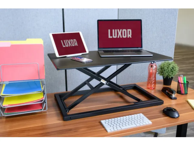 hvst. bureau-opzetelement,HxBxD 70-400x740x450mm,blad zwart