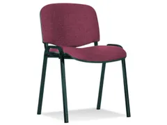 Bezoekersstoel,4Voeten Ovale Buis Zwart,Zitting Stof Bordeaux