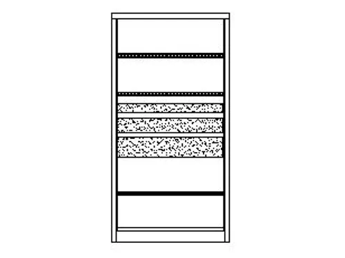 Materiaalkast Staal 1950x1040x630mm Zonder Scheidingswand 3legborden