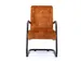 Luxe Vergaderstoel Dunton Cognac Velours Zwart Sledeframe
