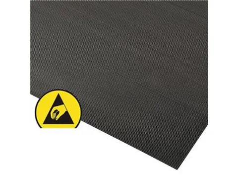 tafellegger,mat,ESD,LxB 1500x1200mm,rubber,met lengteribbels,afvoerend