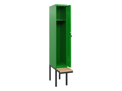 locker met bank,HxBxD 1950x300x815mm,1vak,vak B 300mm,draaigrendel