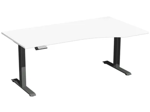 In hoogte verstelbaar bureau in vrije vorm,HxBxD 730-1230x1800x1000mm