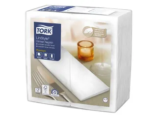 Servetten Tork 478145 LinStyle 1-laags 39x39cm wit 1/8 vouw 50st. - 2