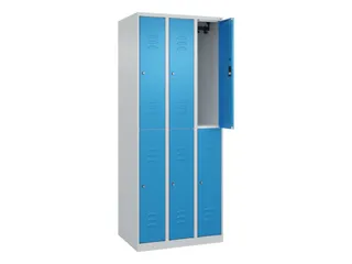 dubbeldekse locker,HxBxD 1850x750x500mm,3x2vak.,vak B 250mm,cil.-slot - 2