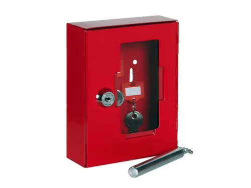 Noodsleutelkast Staalplaat Met Hamer Hxbxd 150X120X34Mm Rood