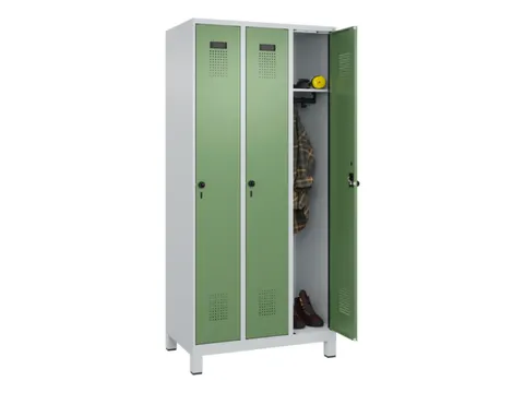 locker,HxBxD 1950x900x500mm,3vak,vak B 300mm,draaigrendel,voeten