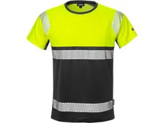 Fristads 7518 T-shirt voor P/COT, fluo geel/zwart, maat XS, per stuk