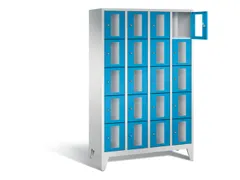 Lockerkast 1850x1190x500mm 4x5 vakken Cilinderslot Poten, RAL5012