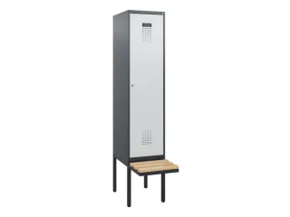 locker met bank,HxBxD 1950x400x815mm,1vak,vak B 400mm,cilinderslot - 2
