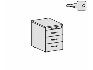 mobiel ladeblok,HxBxD 570x430x600mm,4lade(n),cil.-slot,romp wit - 6