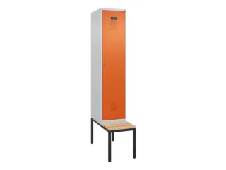 locker met bank,voor scheiding van kleding,HxBxD 2120x400x815mm,1vak - 2