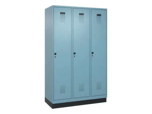 locker,HxBxD 1950x1200x500mm,3vak,vak B 400mm,draaigrendel,sokkel