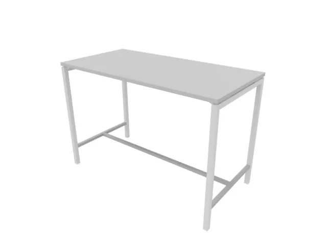 statafel,HxBxD 1070x1600x800mm,hoekig,met 4-voeten wit,blad grijs