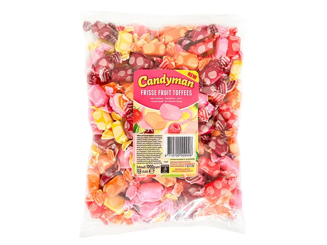 Toffees Candyman frisse fruit zak 1 kilogram