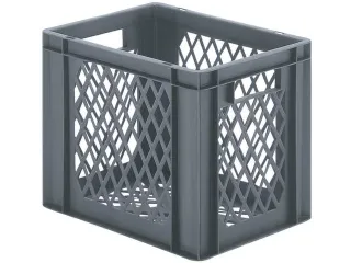 Euronorm-stapelbak 29l 320x400x300mm Wanden/bodem Opengewerkt Grijs - 1