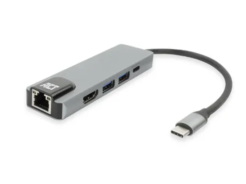 Dockingstation ACT USB-C 4K voor 1 HDMI monitor