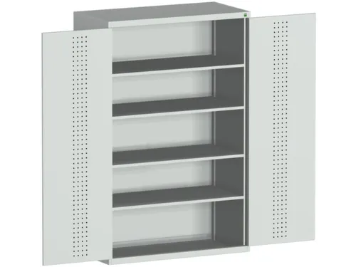 kast met geperforeerde platen,HxBxD 2000x1300x525mm,4xStalen bodem