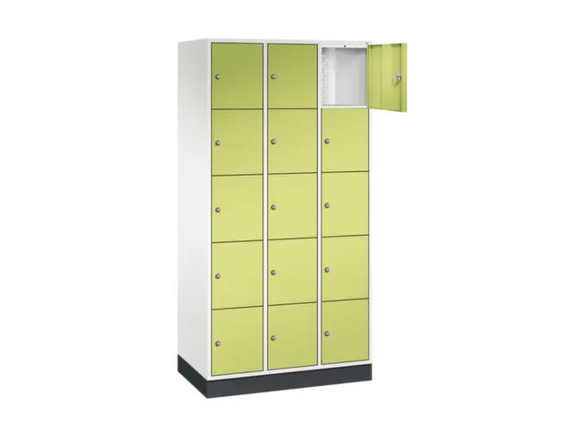 lockerkast,HxBxD 1950x920x500mm,3x5vakken,cil.-slot,sokkel
