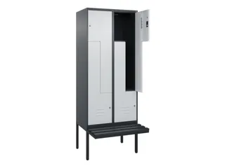 Z-garderobekast,HxBxD 2120x800x815mm,4vak,vak B 400mm,cil.-slot - 2