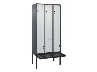 Z-garderobekast,HxBxD 2120x900x815mm,6vak,vak B 300mm,draaigrendel - 1