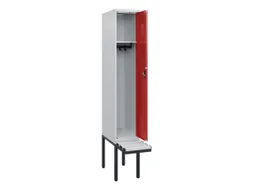 locker met bank,HxBxD 1950x300x815mm,1vak,vak B 300mm,cilinderslot