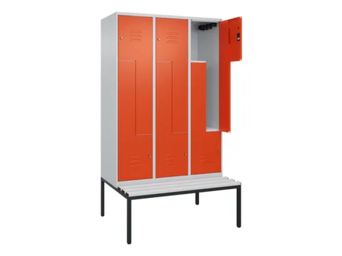 Z-garderobekast,HxBxD 2120x1200x815mm,6vak,vak B 400mm,cil.-slot