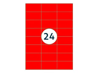Etiket Rillprint 70x37mm fluorrood 2400 etiketten - 4