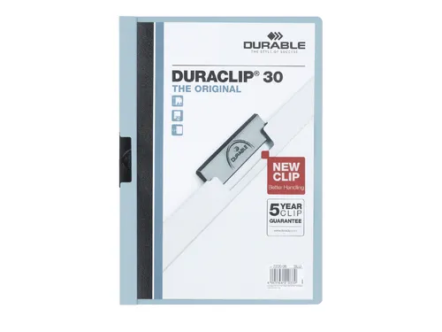 Klemmap Durable Duraclip A4 3mm 30 vellen lichtblauw