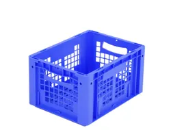 Euronorm Stapelkrat Pp 220x400x300mm Wanden/bodem Open Blauw 21l