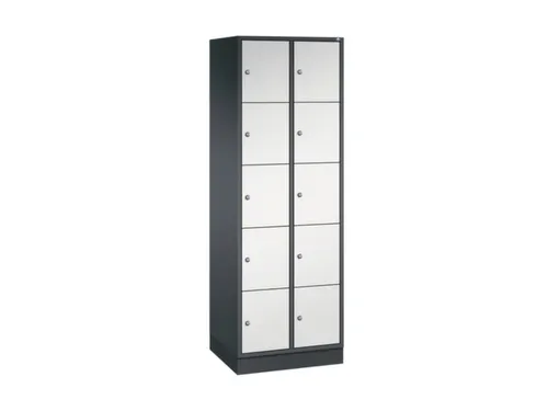 lockerkast,RAL 7021/RAL 7035,HxBxD 1950x620x500mm,2x5vakken,cil.-slot