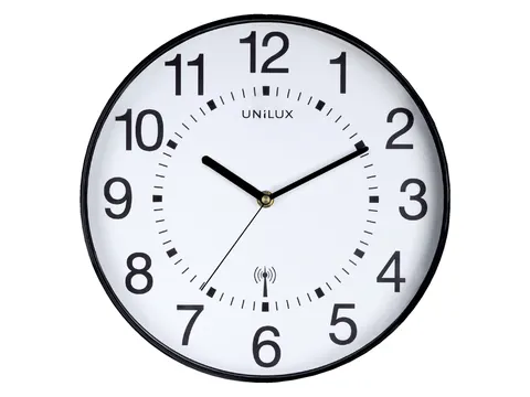 Wandklok Unilux Maxi radio controlled Ø 37.5cm zwart/wit