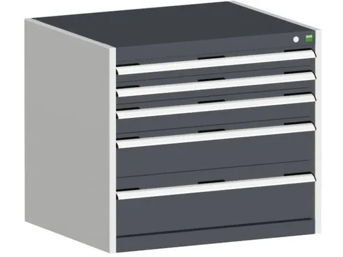 ladekast HxBxD 700x800x650mm 5laden romp RAL7035 front RAL7016