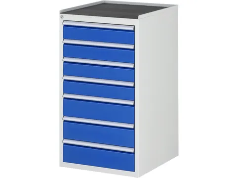 ladekast 1035x580x650mm 7laden cilinderslot RAL7035 RAL5010 metaal