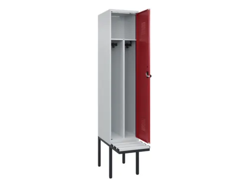 locker met bank,voor scheiding van kleding,HxBxD 2120x400x815mm,1vak