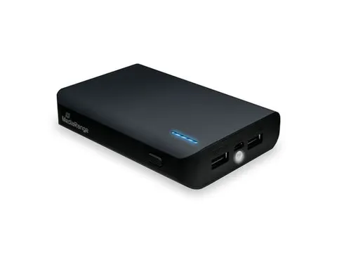 MR752 Powerbank 8.800mAh met LED-zaklamp 2x USB-A Zwart
