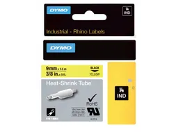 Labeltape Dymo 18054 Rhino industrieel krimpkous 9mm zwart op geel
