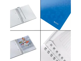 Notitieboek Leitz WOW A5 spiraal PP lijn blauw - 6