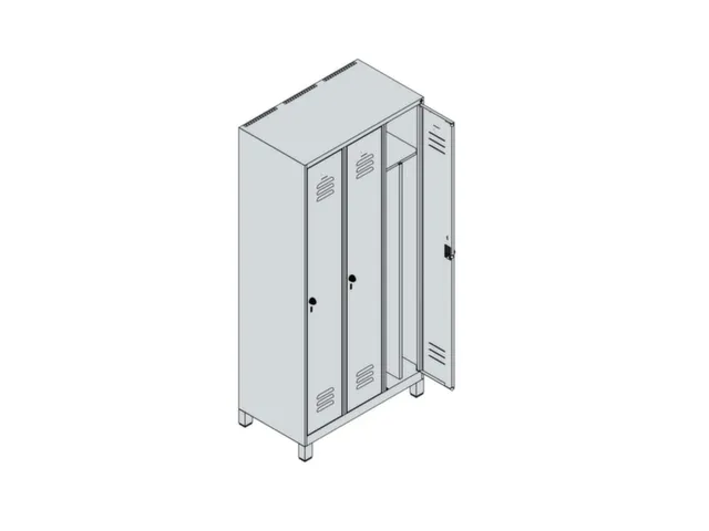 locker voor scheiding van kleding,HxBxD 1950x900x500mm,3vak