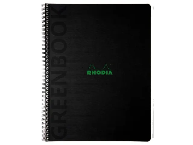 Notitieboek Rhodia Greenbook recycled A4+ lijn Soft Cover Zwart