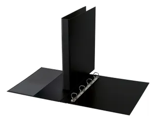 Ringband Quantore A4 4-rings D-mech 20mm PP zwart - 1