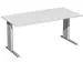 Bureau C-Poot HxBxD 680-800x1600x800mm Decor Lichtgrijs Zilverkleurig