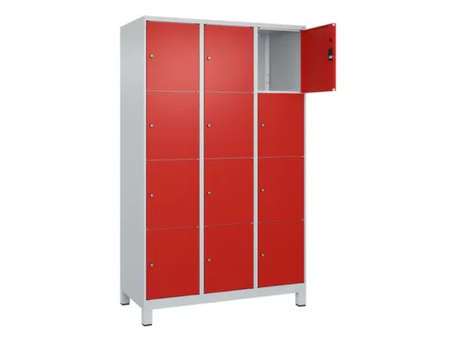 lockerkast,HxBxD 1950x1200x500mm,3x4vakken,vak B 400mm,cil.-slot