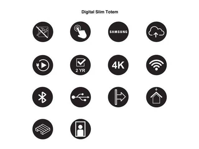 Digitale Display Totem Slim Zwart/Zilver 43 inch Samsung scherm Touch