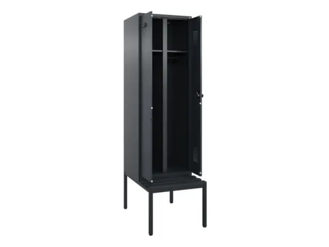locker met bank,voor scheiding van kleding,HxBxD 2120x600x815mm,2vak