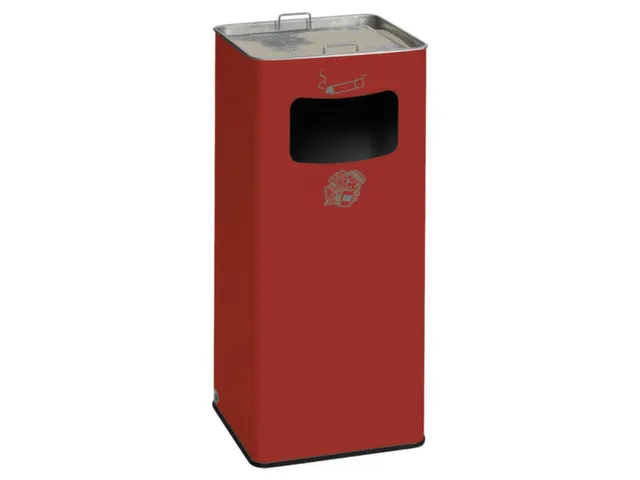 Combi-asbak Hxbxd 700X320X320Mm Vierkant Rood