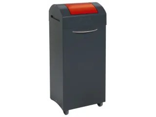 Afvalbak 75 Liter 840x380x320mm Plaatstaal 2 Wielen Klep Rood - 2