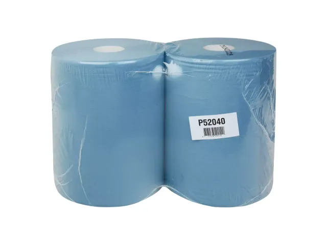 Poetspapier P52040 Euro gerecycled 2-laags Blauw 2 Rol